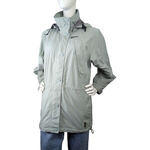 MEC Women's Sage Green Hooded Rain Coat, Size Petite Small